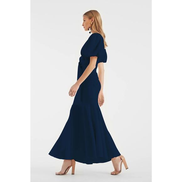 SACHIN & BABI NEW CAMILA DRESS NAVY Crepe Ruched Mermaid Dress Sz18W Ret$650 - Picture 2 of 4